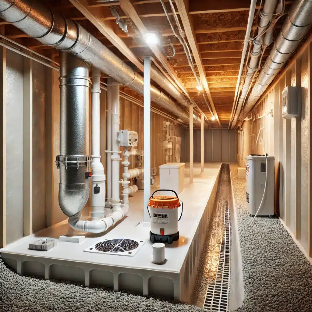 Crawlspace With Effective Waterproofing